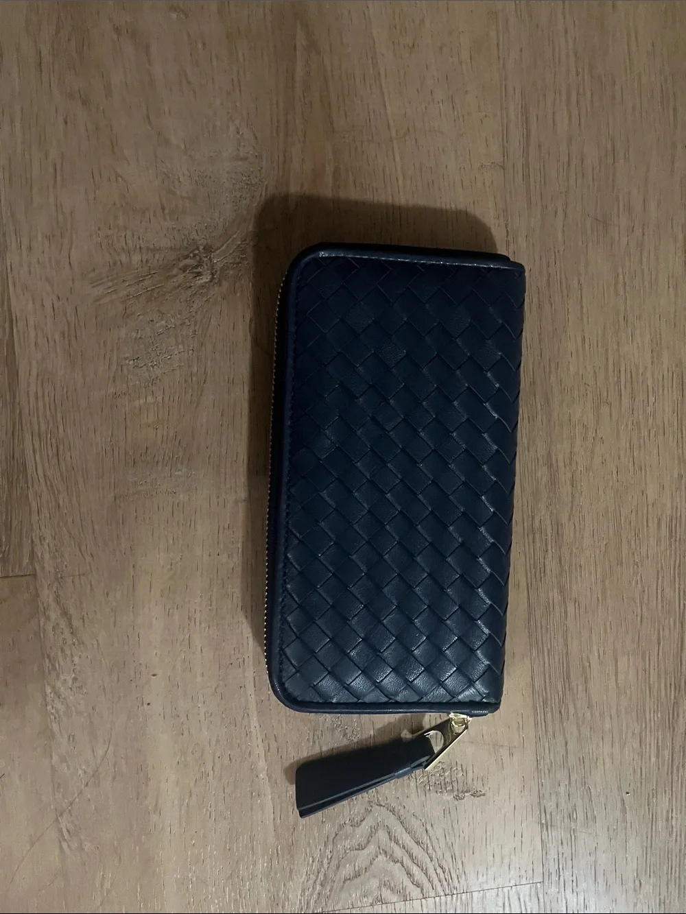 Woven zipper navy wallet from Tiffany and Fred